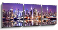 Obraz 3D tdln - 150 x 50 cm F_BM52706281 - Manhattan Skyline with Reflections