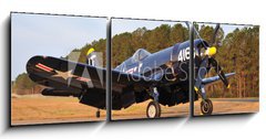 Obraz 3D tdln - 150 x 50 cm F_BM54396044 - vintage navy aircraft - vinobran nmon letadlo