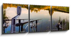 Obraz 3D tdln - 150 x 50 cm F_BM55239713 - fishing on the lake