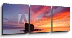 Obraz 3D třídílný - 150 x 50 cm F_BM57316748 - Dawn at Collywell Bay - Úsvit v zátoce Collywell