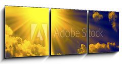 Obraz 3D třídílný - 150 x 50 cm F_BM5774703 - Golden rays - Zlaté paprsky