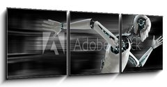 Obraz 3D tdln - 150 x 50 cm F_BM57973236 - robot android runnning speed concept