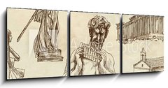 Obraz   Traveling: GREECE, part 3  Collection of an hand drawings., 150 x 50 cm