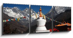 Obraz 3D tdln - 150 x 50 cm F_BM6123732 - Stupa with prayer flags