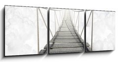 Obraz 3D tdln - 150 x 50 cm F_BM62972364 - Rope Bridge Above The Clouds - Lanov most nad mraky