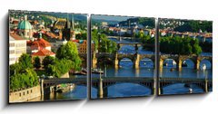 Obraz   View of Charles Bridge in Prague from Letensky gardens., 150 x 50 cm