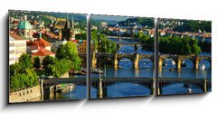 Obraz 3D tdln - 150 x 50 cm F_BM64860561 - View of Charles Bridge in Prague from Letensky gardens.