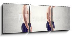 Obraz 3D tdln - 150 x 50 cm F_BM66813369 - Man with impaired posture position defect scoliosis and ideal - Mu s poruchou postojov polohy defoli skoliza a ideln