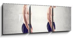 Obraz   Man with impaired posture position defect scoliosis and ideal, 150 x 50 cm