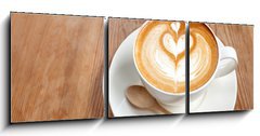 Obraz 3D tdln - 150 x 50 cm F_BM67261349 - Cup of latte coffee