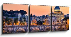 Obraz 3D tdln - 150 x 50 cm F_BM67849317 - Night view of the Basilica St Peter in Rome, Italy