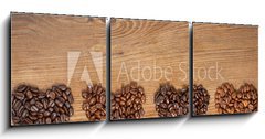 Obraz 3D tdln - 150 x 50 cm F_BM68189159 - Coffee Bean Hearts