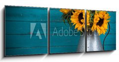 Obraz 3D tdln - 150 x 50 cm F_BM70279016 - sunflower in metal vase