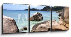 Obraz 3D tdln - 150 x 50 cm F_BM70569144 - beach in Seychelles islands - pl na Seychelskch ostrovech