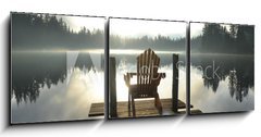 Obraz   Chair on Dock at Alice Lake in Late Afternoon, 150 x 50 cm