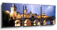 Obraz   Prague bridge at storm, 150 x 50 cm