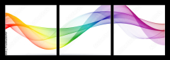 Obraz 3D třídílný - 150 x 50 cm F_BM728026049 - Abstract background of bright colorful wavy lines