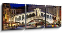 Obraz 3D tdln - 150 x 50 cm F_BM73248153 - Night view of Rialto bridge and Grand Canal in Venice. Italy