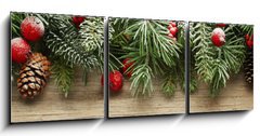 Obraz 3D tdln - 150 x 50 cm F_BM73500811 - Christmas tree branches background