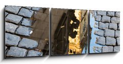 Obraz 3D tdln - 150 x 50 cm F_BM73939709 - Astronomical clock in Prague in puddle