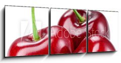 Obraz   Cherry with leaf isolated on white., 150 x 50 cm