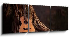 Obraz 3D tdln - 150 x 50 cm F_BM75669233 - Wooden Acoustic Guitar