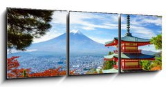 Obraz 3D tdln - 150 x 50 cm F_BM75833631 - Mt. Fuji with Chureito Pagoda, Fujiyoshida, Japan