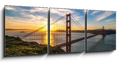 Obraz 3D tdln - 150 x 50 cm F_BM78121192 - Golden Gate Bridge in San Francisco sunrise