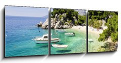 Obraz 3D tdln - 150 x 50 cm F_BM81981240 - beach in Brela to Makarska Riviera, Dalmatia, Croatia