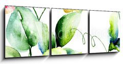 Obraz 3D třídílný - 150 x 50 cm F_BM83697132 - Seamless wallpaper with spring flowers - Bezešvé tapety s jarními květinami
