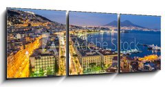 Obraz 3D tdln - 150 x 50 cm F_BM84665936 - Naples, Italy, view of the bay and Vesuvius Volcano by night, from Posillipo - Neapol, Itlie, pohled na zliv a Vesuvius sopka v noci z Posillipo