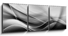 Obraz 3D třídílný - 150 x 50 cm F_BM84964363 - Black White Design Abstract - Abstrakt černého bílého designu