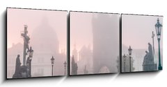 Obraz   Charles Bridge in Prague at foggy morning, 150 x 50 cm