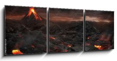 Obraz 3D třídílný - 150 x 50 cm F_BM85978713 - Volcanic landscape