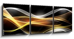 Obraz 3D tdln - 150 x 50 cm F_BM86803878 - Creative Light Fractal Waves Art Abstract Background