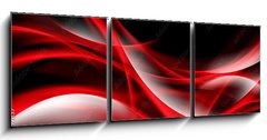 Obraz 3D tdln - 150 x 50 cm F_BM87077837 - Creative Art Red Light Fractal Waves Abstract Background