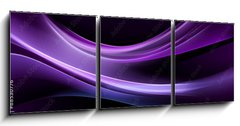 Obraz 3D třídílný - 150 x 50 cm F_BM88530776 - abstraction purple light wave background - abstrakce fialové pozadí světelné vlny