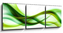 Obraz 3D třídílný - 150 x 50 cm F_BM89102505 - abstract green wave background - abstraktní pozadí zelené vlny