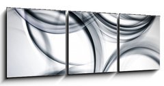 Obraz 3D tdln - 150 x 50 cm F_BM89214074 - gray chaos modern wave background