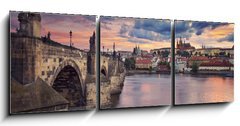 Obraz 3D tdln - 150 x 50 cm F_BM91621978 - Prague. Image of Prague, capital city of Czech Republic, during beautiful sunset.