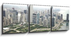 Obraz 3D třídílný - 150 x 50 cm F_BM9395824 - Amazing photo of Chicago s downtown area along Lake Shore Drive - Úžasná fotka čtvrti Chicago s centrem podél jezera Shore Drive
