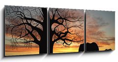 Obraz 3D tdln - 150 x 50 cm F_BM9699496 - Group of elephant in africa - Skupina slon v Africe