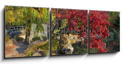 Obraz 3D tdln - 150 x 50 cm F_BM9821471 - summer japanese landscape with pond and trees