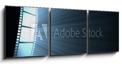 Obraz 3D třídílný - 150 x 50 cm F_BM9983390 - Filmstrip. Concept of industry cinematographic. - Filmová páska. Koncepce kinematografického průmyslu.