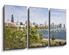 Obraz 3D tdln - 90 x 50 cm F_BS10087749 - Panorama of Chicago and Lake Michigan