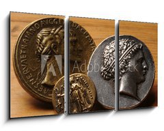 Obraz   Sesterzio Estatero Sestertius Stater Statere Numismatica Sesterce Tetradracma Sestercio coin Sesterz Numismatics ancient rome greek starter , 90 x 50 cm