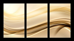 Obraz 3D tdln - 90 x 50 cm F_BS103336447 - Abstract background with gold lines and waves. Composition of shadows and lights