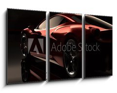 Obraz 3D tdln - 90 x 50 cm F_BS105825172 - Red car