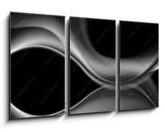 Obraz 3D tdln - 90 x 50 cm F_BS107540596 - Dark abstract monochrome smooth waves background