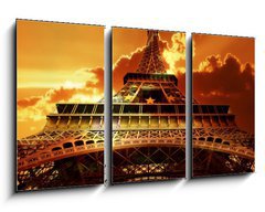 Obraz 3D tdln - 90 x 50 cm F_BS11105750 - Eiffel tower on sunset